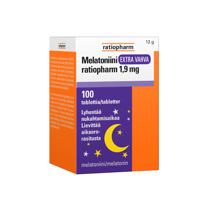 Melatoniini Extra Vahva ratiopharm 1,9 mg 100 tabl