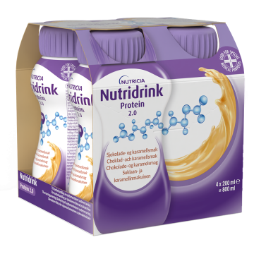 Nutridrink Protein 2.0 suklaa-karamelli 4X200 ml