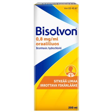BISOLVON oraaliliuos 0,8 mg/ml 200 ml