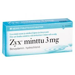 ZYX MINTTU 3 mg imeskelytabl 20 fol